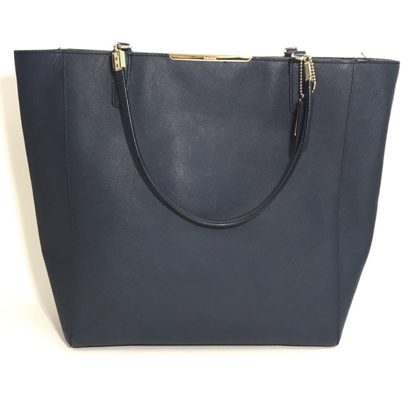 Coach Handbags - Coach Madison Navy Saffiano Leather Tote